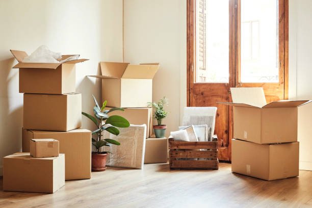 Stacked boxes ready for delivery